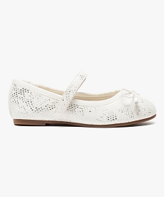 GEMO Ballerine aspect python avec bride scratch Blanc