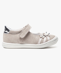 babies en cuir paillete avec motifs fleuris beige6915501_1