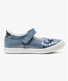 babies en cuir paillete avec motifs fleuris bleu6915601_1