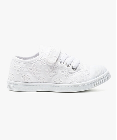 GEMO Tennis en broderie anglaise avec bride scratch Blanc