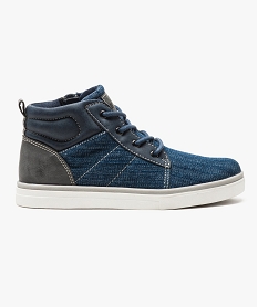 GEMO Baskets montantes bi-matières fermeture par zip Bleu