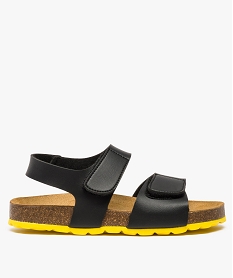 GEMO Sandales garçon à scratch et semelle colorée noir standard