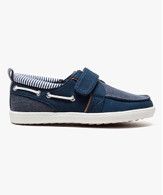 chaussures bateau en toile avec fermeture scratch bleu6923701_1