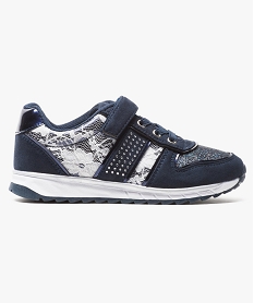 GEMO Baskets multimatières avec strass et paillettes Bleu