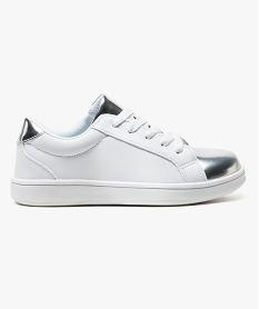 GEMO Baskets basses bicolores avec lacets Blanc