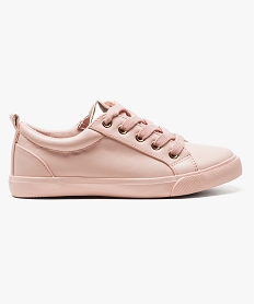 GEMO Baskets basses unies fermeture lacets rose standard