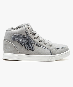 GEMO Baskets montantes avec motif papillon pailleté gris standard