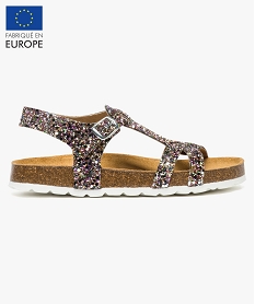 GEMO Sandales à paillettes avec semelle en liège blanc vif