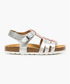GEMO Sandales en cuir bicolore avec semelle en liège Gris