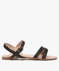 GEMO Sandales filles à brides fines brillantes noir standard
