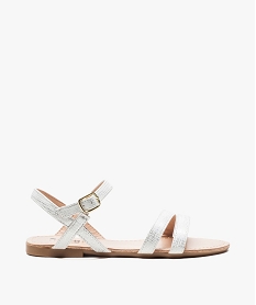 GEMO Sandales filles à brides fines brillantes blanc standard