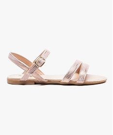 GEMO Sandales filles à brides fines brillantes rose standard