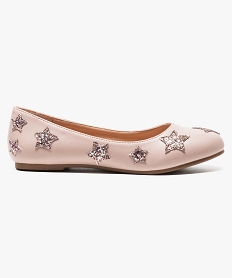 GEMO Ballerines avec motifs étoiles pailletées Rose