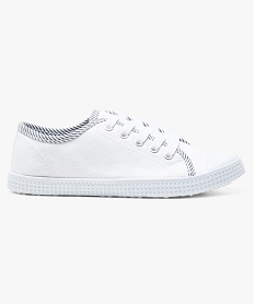 baskets en toile fermeture a lacets blanc tennis en toile6945601_1