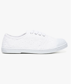 tennis a lacets en broderie anglaise a bouts renforces blanc tennis en toile6946901_1