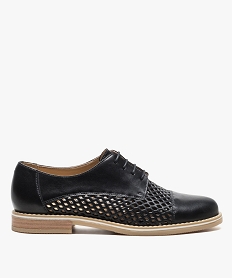 derbies femme avec dessus en cuir ajoure noir derbies6948901_1