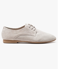 derbies perfores toucher velours beige6951001_1