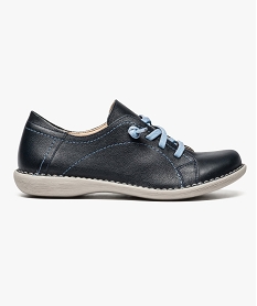 chaussures similicuir a lacets elastiques bleu6952701_1