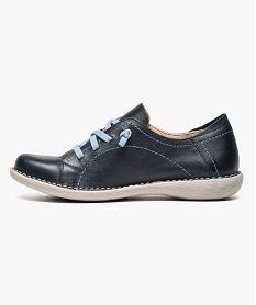 chaussures similicuir a lacets elastiques bleu6952701_3