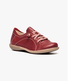 chaussures similicuir a lacets elastiques rouge derbies6952801_2