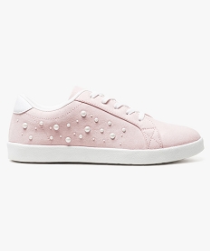 GEMO Baskets basses avec perles décoratives rose standard