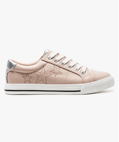 GEMO Baskets basses avec motifs étoiles perforés rose standard