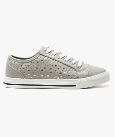 GEMO Baskets en similicuir avec perforations étoiles Gris