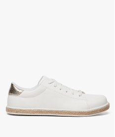 tennis femme avec semelle corde et detail dore blanc baskets et tennis6954601_1