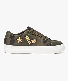 tennis plateformes imprimees camouflage vert6955001_1