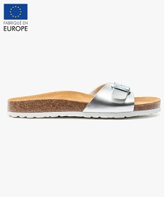 GEMO Mules femme unies avec  large bride à boucle ajustable 10358