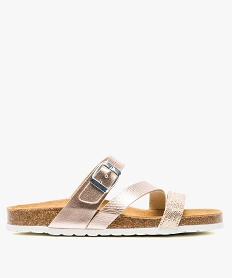 GEMO Mules ouvertes femme avec brides brillantes et paillettes rose standard