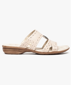 sandales confort femme avec brides couvrantes ajourees beige mules et sabots6959501_1