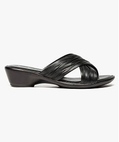 GEMO Nu-pieds confort avec brides entrecroisées et petit talon noir standard