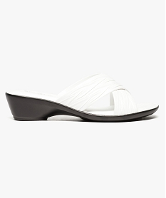 nu-pieds confort avec brides entrecroisees et petit talon blanc mules et sabots6959901_1