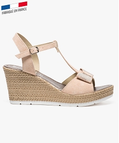 chaussures compensees type espadrilles a nœud rose6988501_1