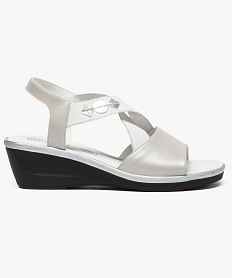 sandales confort compensees en cuir a brides elastiquees gris6990201_1