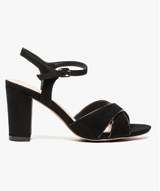 GEMO Sandales à talon toucher velours noir standard
