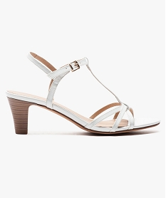 GEMO Sandales multibrides vernies à talons Blanc