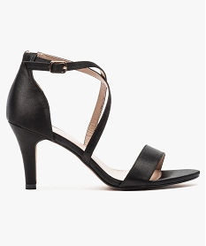 GEMO Sandales femme à talon aiguille et brides croisées Noir