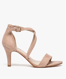 GEMO Sandales femme à talon aiguille et brides croisées Rose