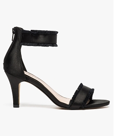 GEMO Nu-pieds satinés à talon aiguille Noir