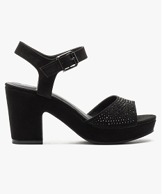GEMO Sandales à plateforme avec strass Noir