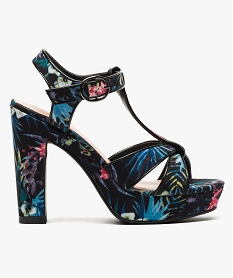 GEMO Sandales femme avec plateforme et haut talon Multicolore