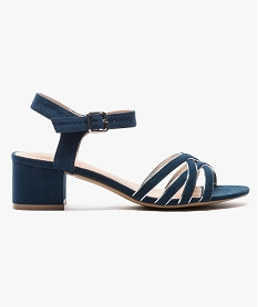 GEMO Sandales femme à talon avec touches brillantes Bleu