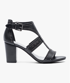 GEMO Sandales à talons en similicuir à clous Noir