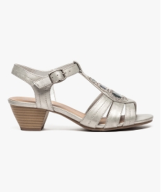 GEMO Nu-pieds femme spécial confort coloris irisé avec motif strass Gris