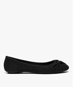 GEMO Ballerines femme unies avec nœud drapé Noir