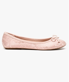 GEMO Ballerines textile en dentelle Rose