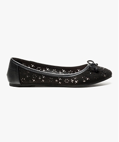 GEMO Ballerines ajourées avec strass et noeud sur lavant Noir