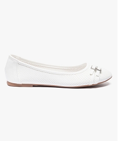 ballerines aspect cuir avec brides sur le dessus blanc ballerines7000701_1